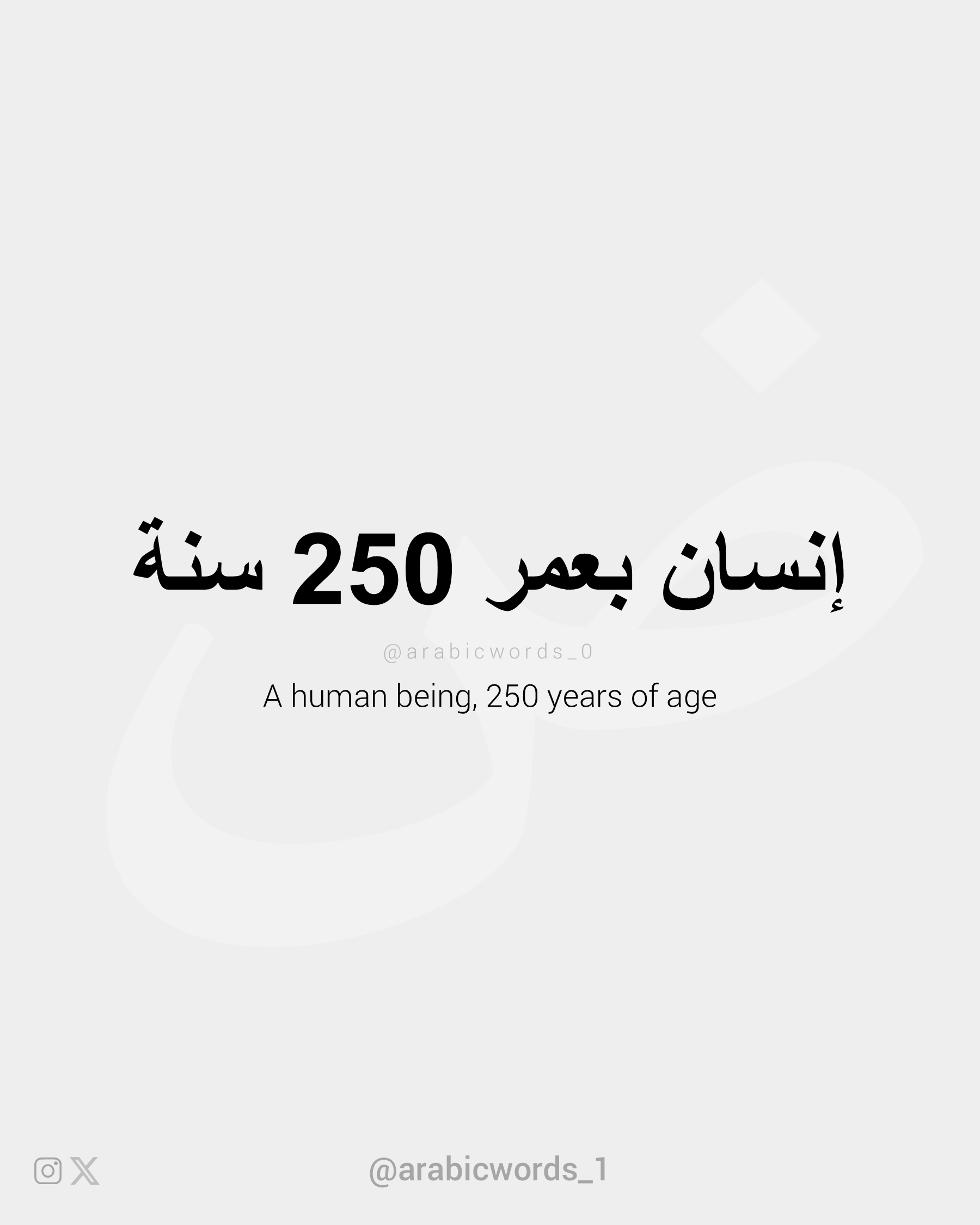 A human being, 250 years of age