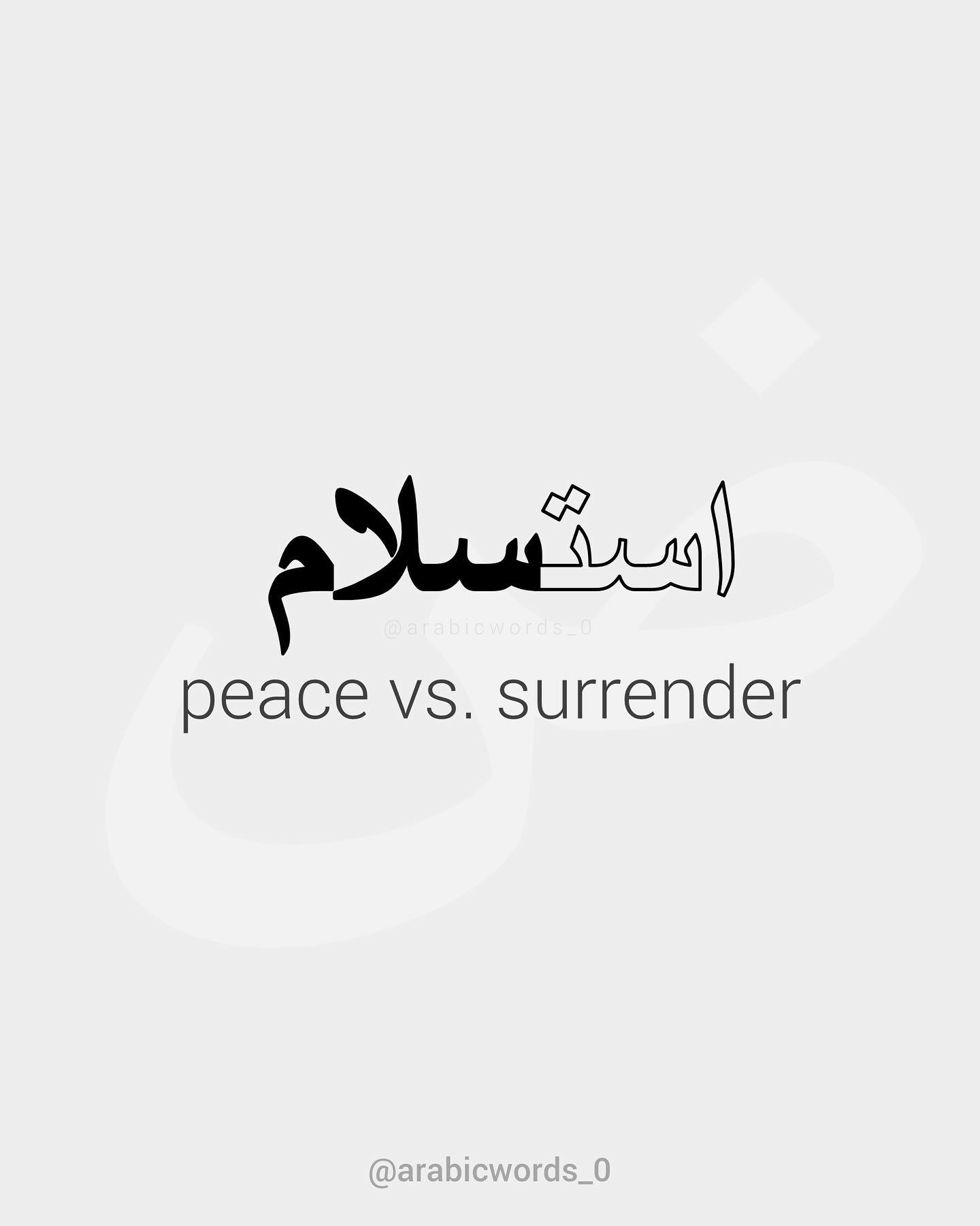 peace vs. surrender