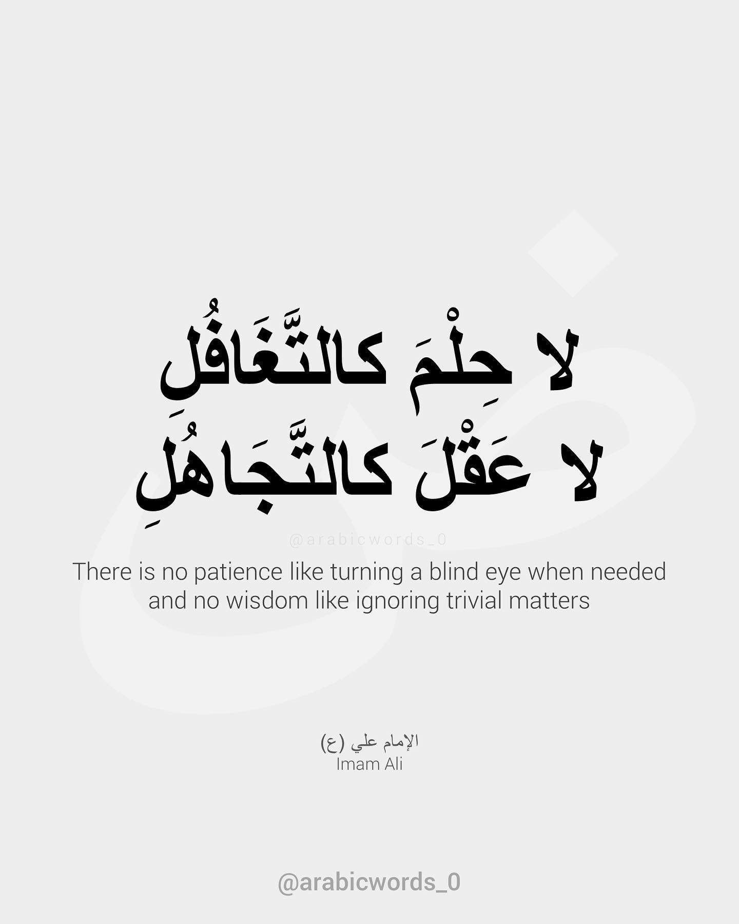 There is no patience like turning a blind eye when needed  and no wisdom like ignoring trivial matters