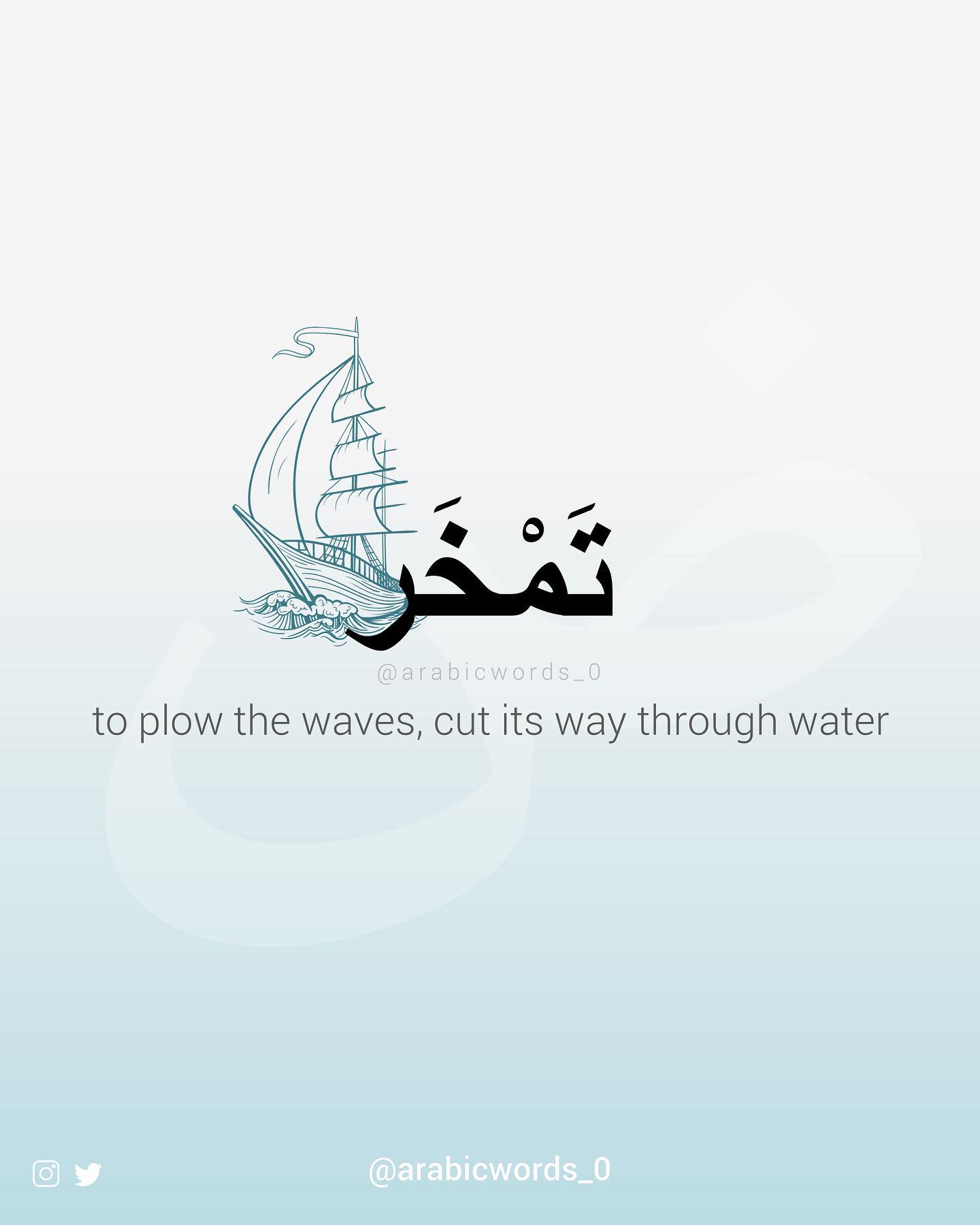 to plow the waves, cut its way through water