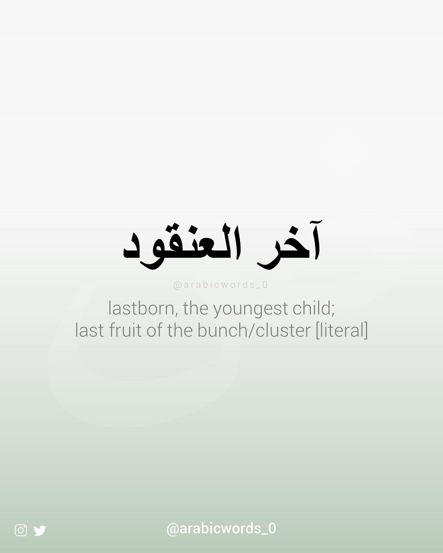 lastborn, the youngest child; last fruit of the bunch/cluster [literal]