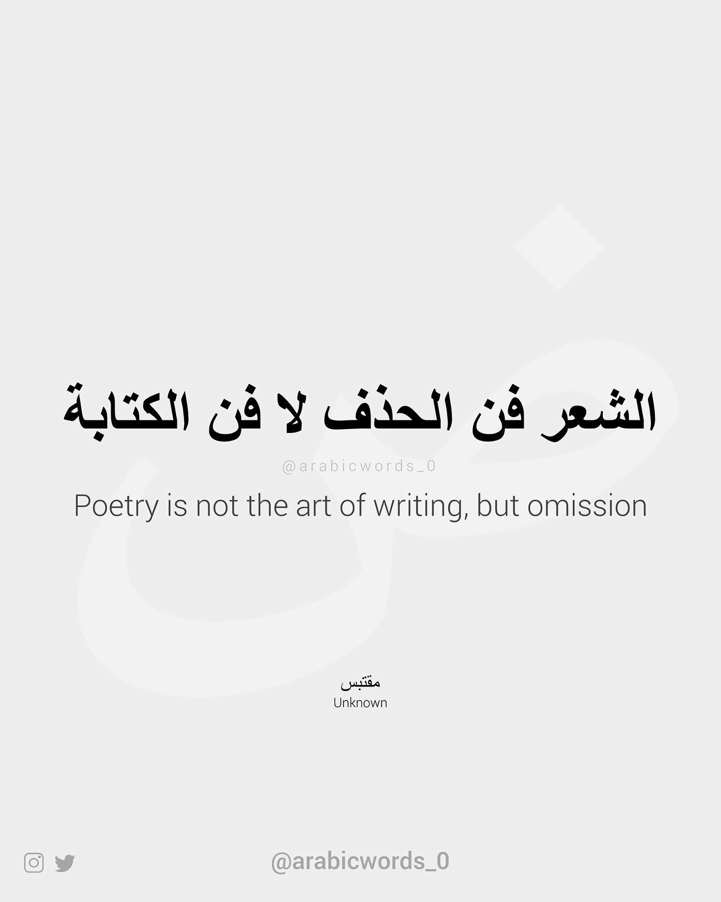 Poetry is not the art of writing, but omission