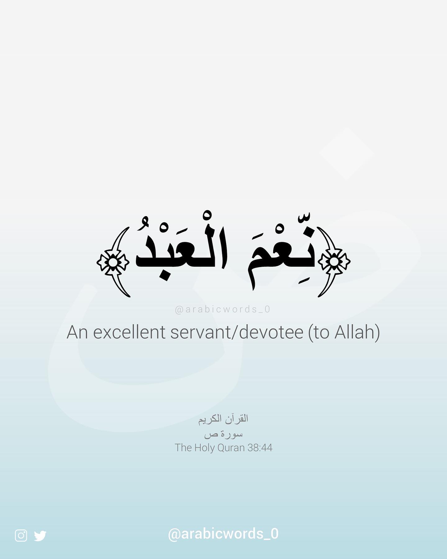 An excellent servant/devotee (to Allah)