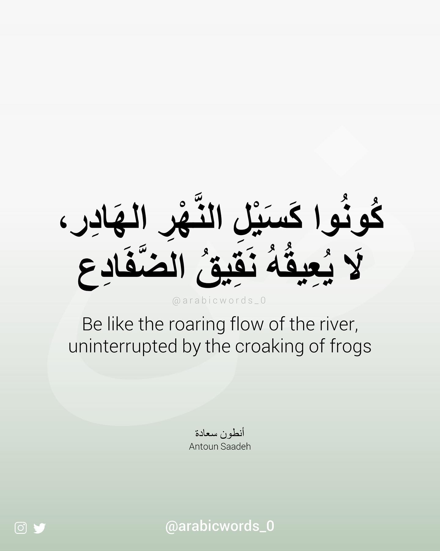Be like the roaring flow of the river, uninterrupted by the croaking of frogs