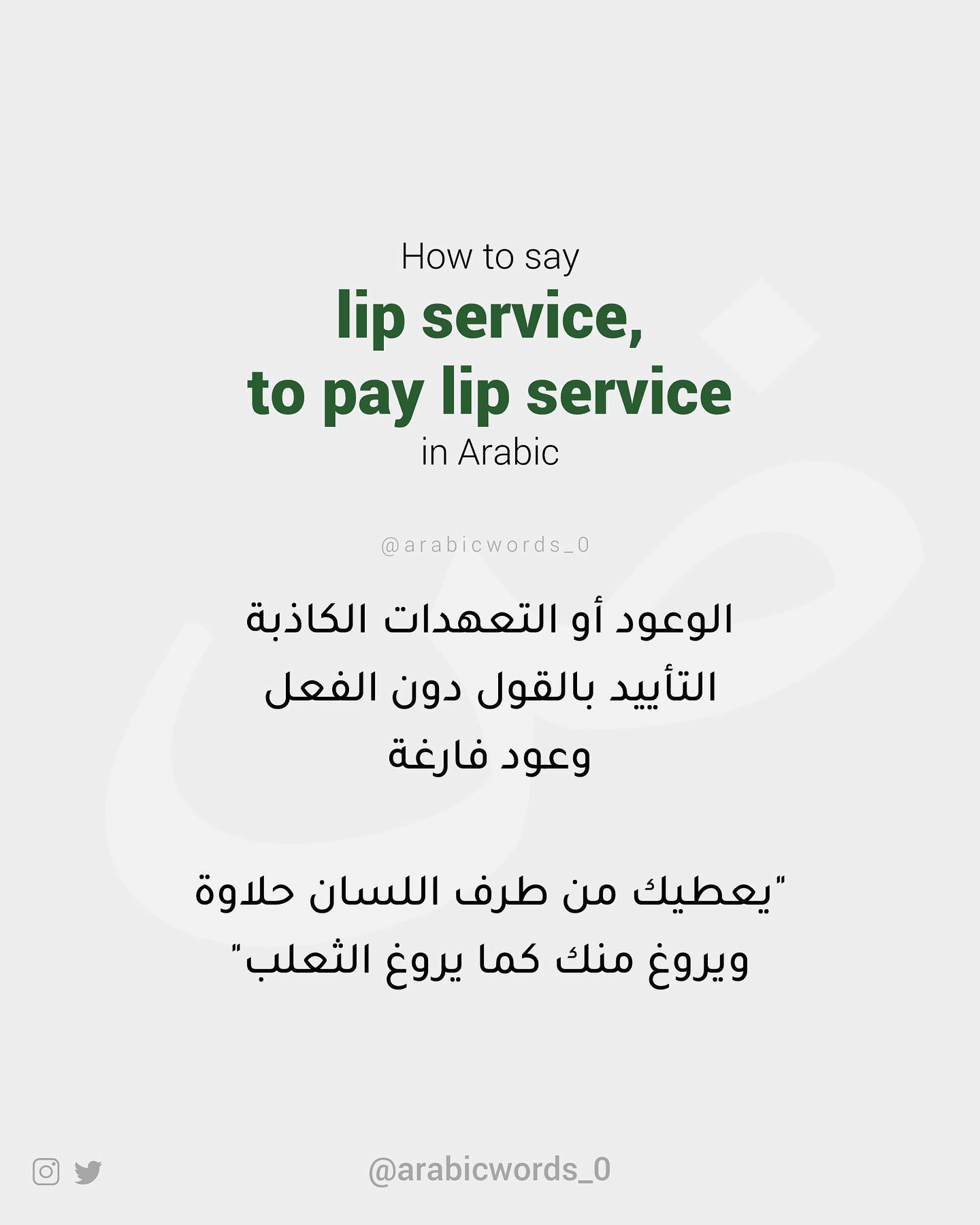 lip service, to pay lip service
