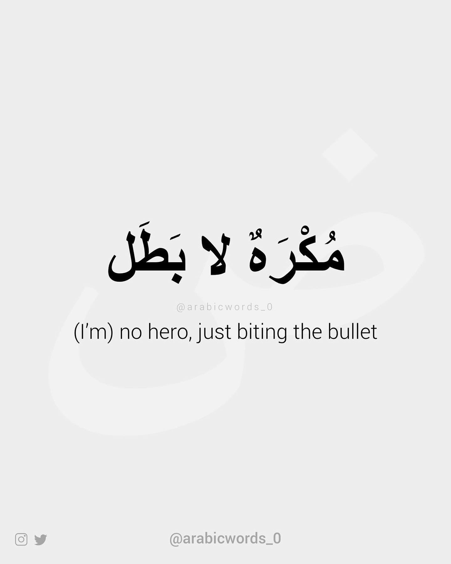 (I’m) no hero, just biting the bullet