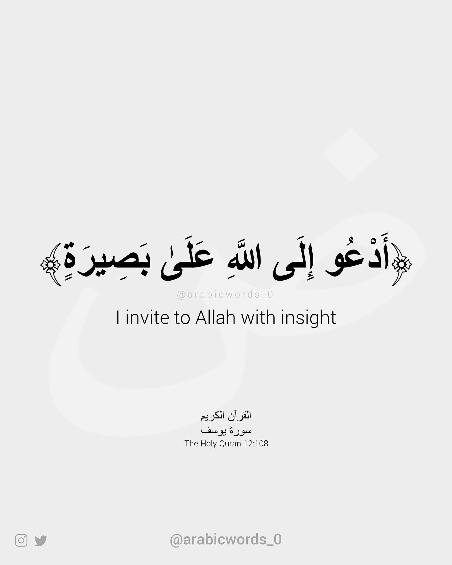 I invite to Allah with insight