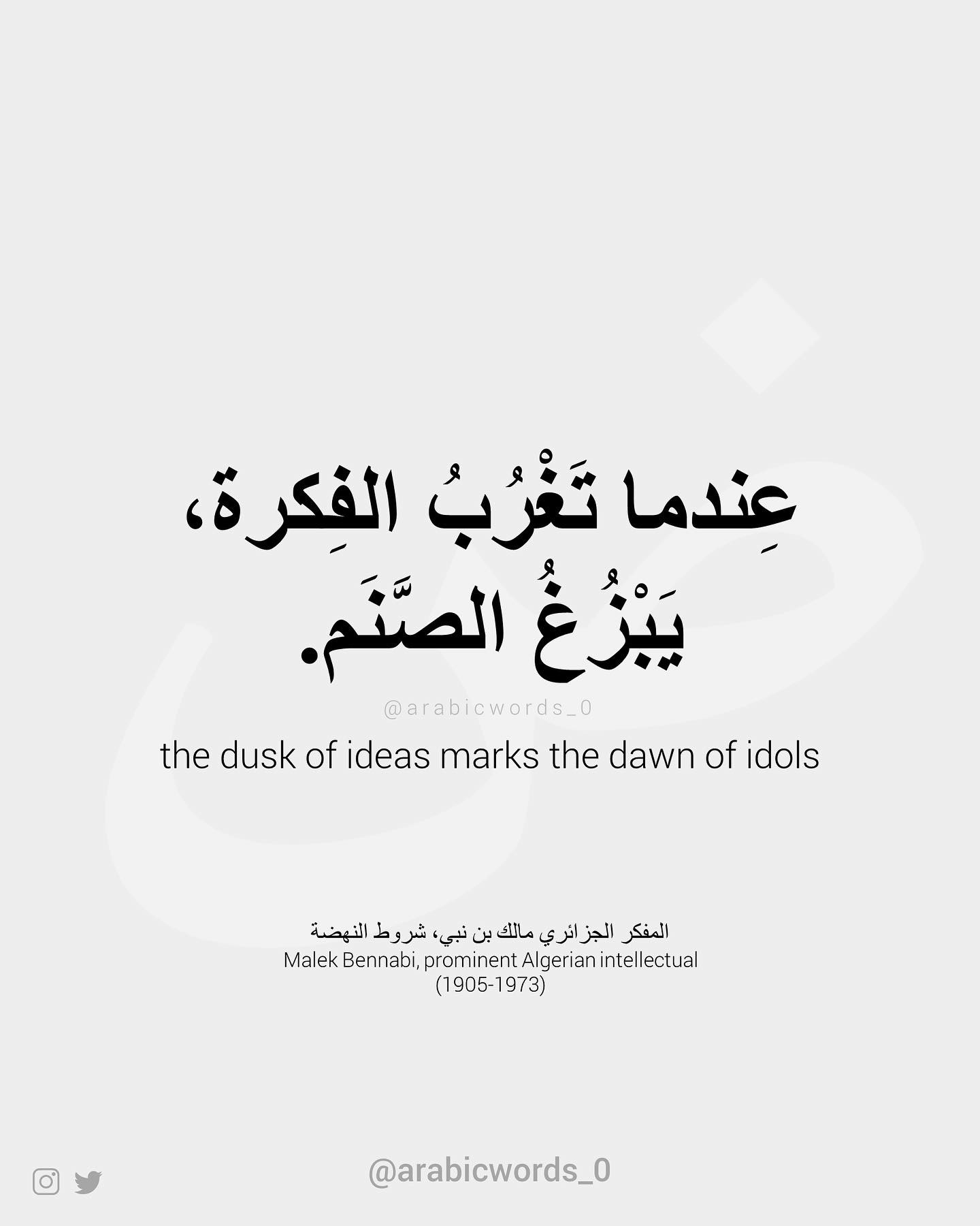 the dusk of ideas marks the dawn of idols