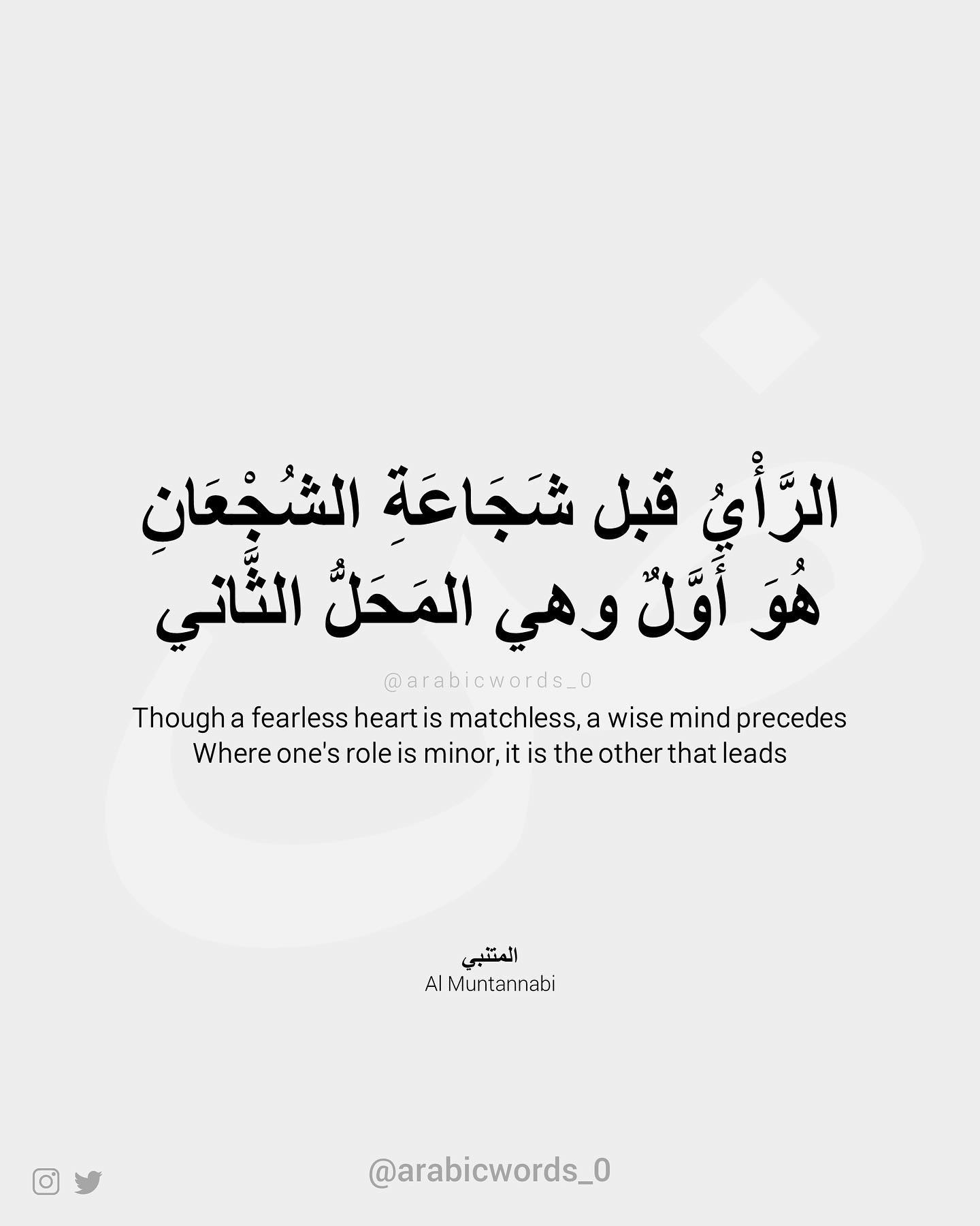 Though a fearless heart is matchless, a wise mind precedes Where one’s role is minor, it is the other that leads