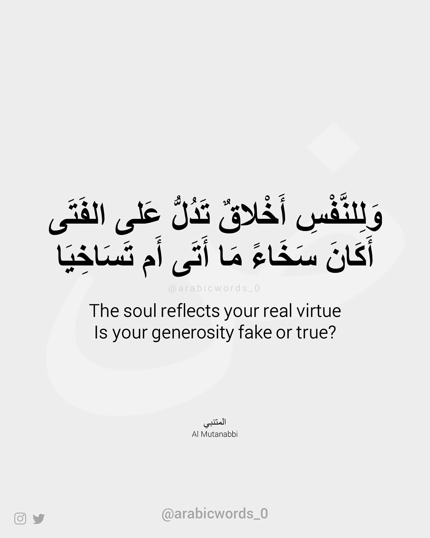The soul reflects your real virtue Is your generosity fake or true?