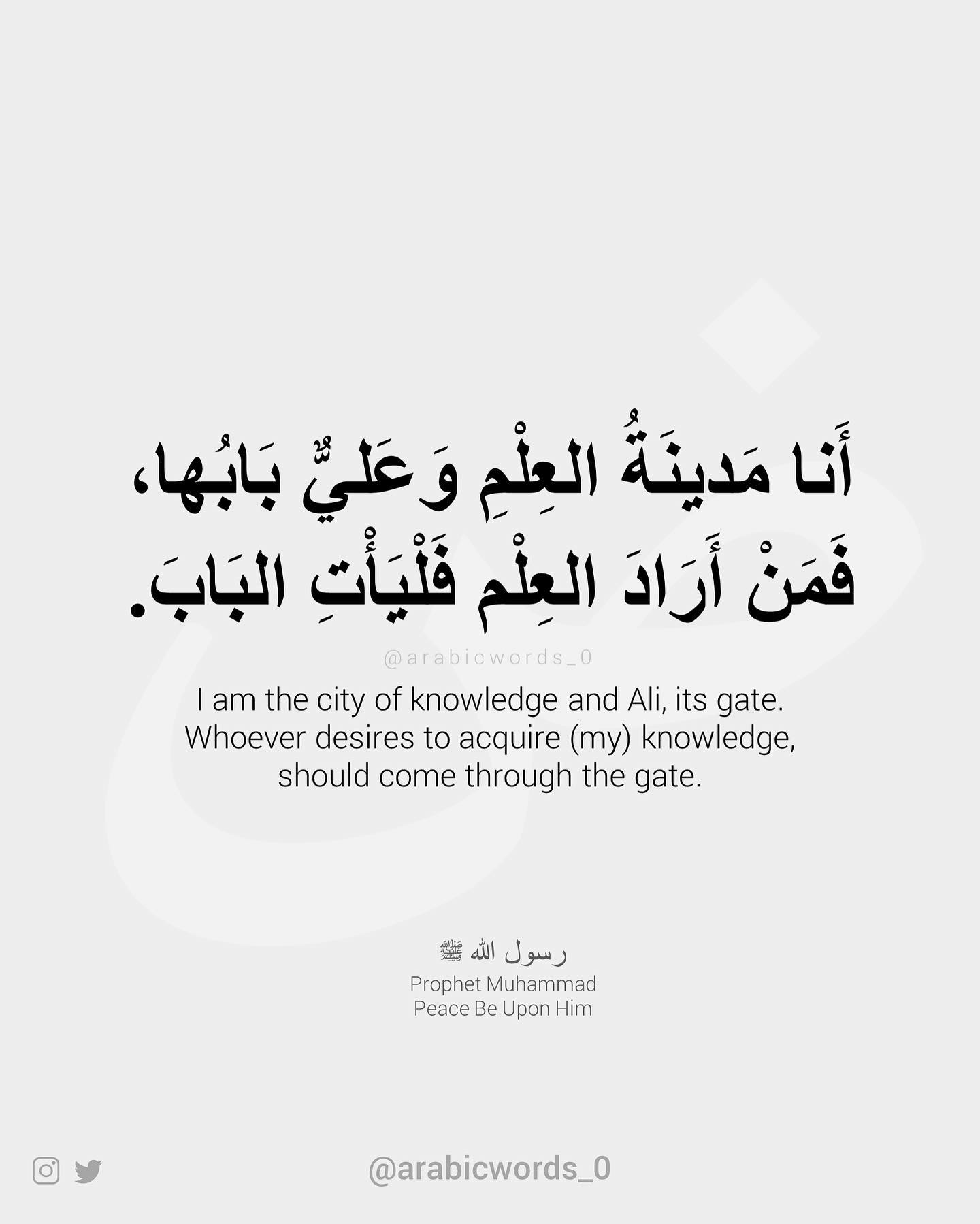 I am the city of knowledge and Ali, its gate.