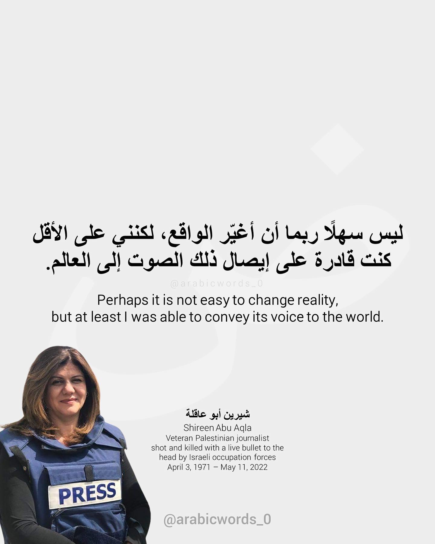 Perhaps it is not easy to change reality, but at least I was able to convey its voice to the world.