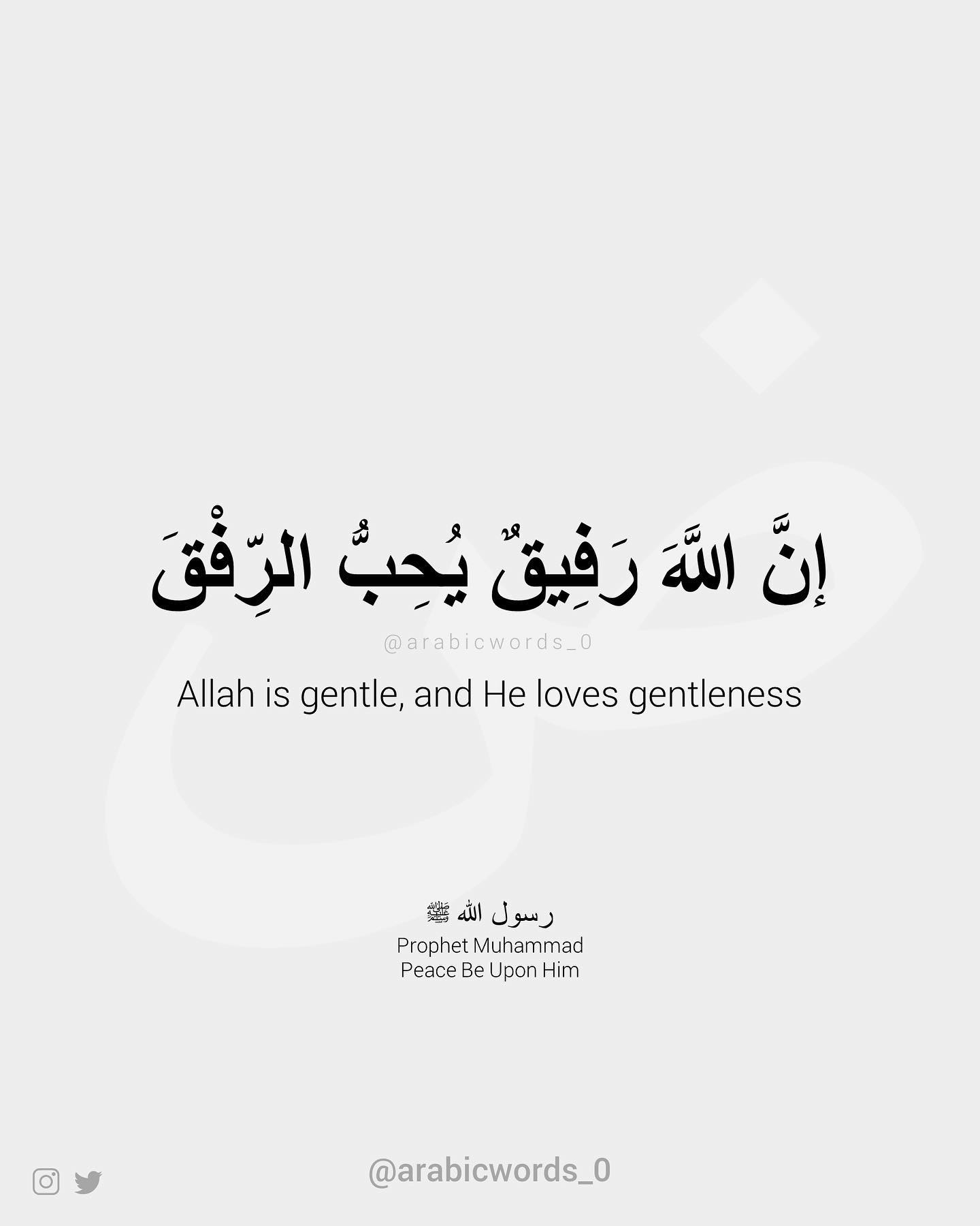 Allah is gentle, and He loves gentleness