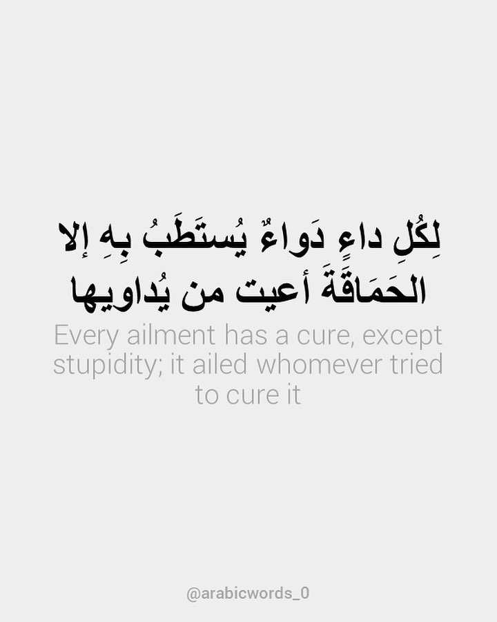 Every ailment has a cure, except stupidity; it ailed whomever tried to cure it