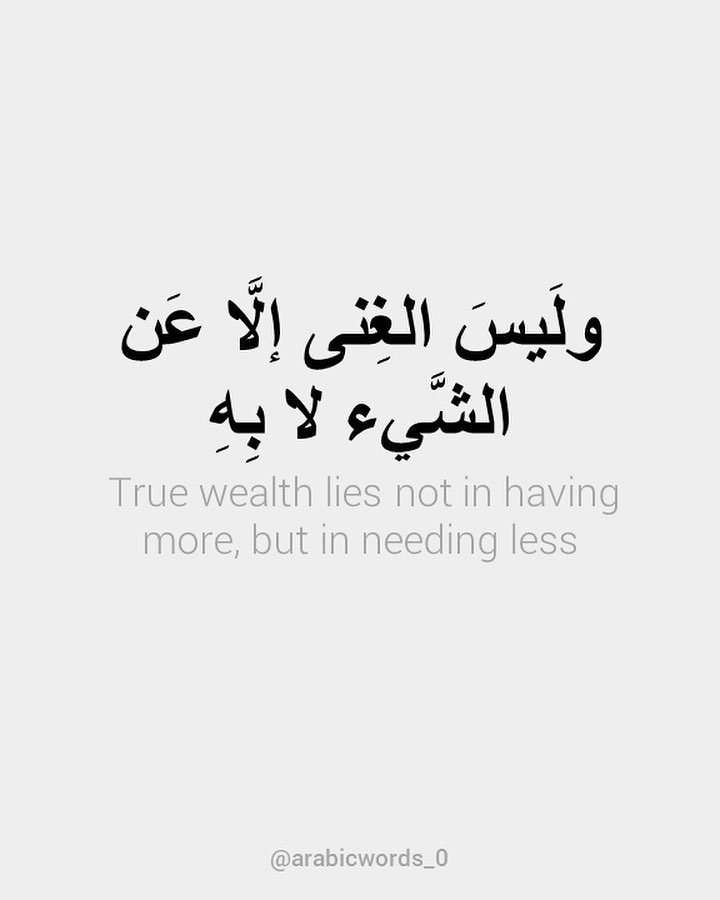 True wealth lies not in having more, but in needing less