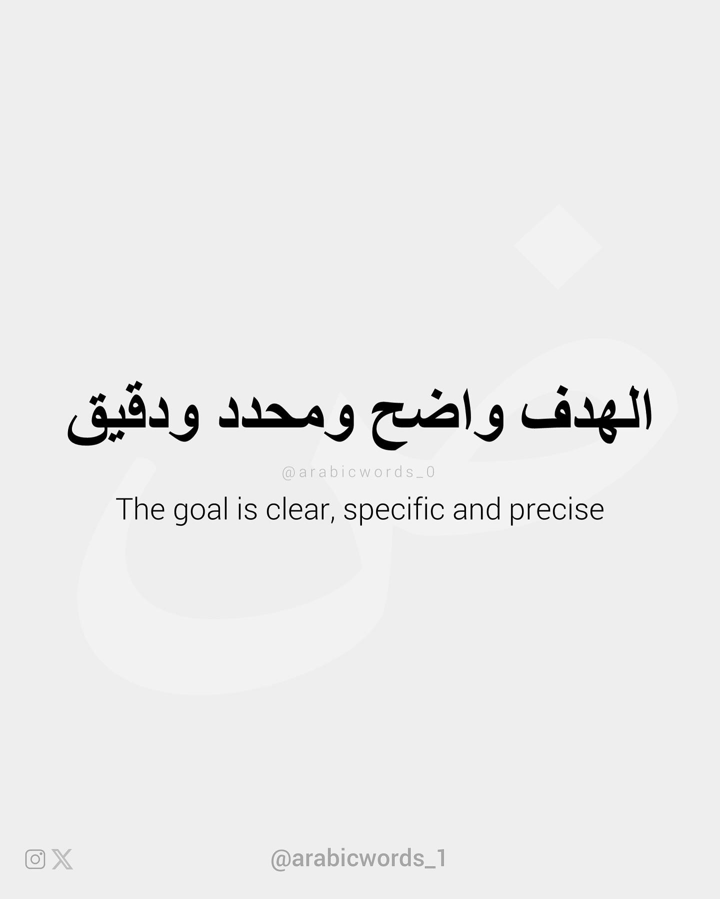 The goal is clear, specific and precise
