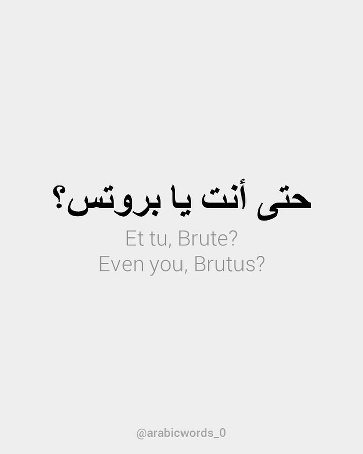 Et tu, Brute? Even you, Brutus?