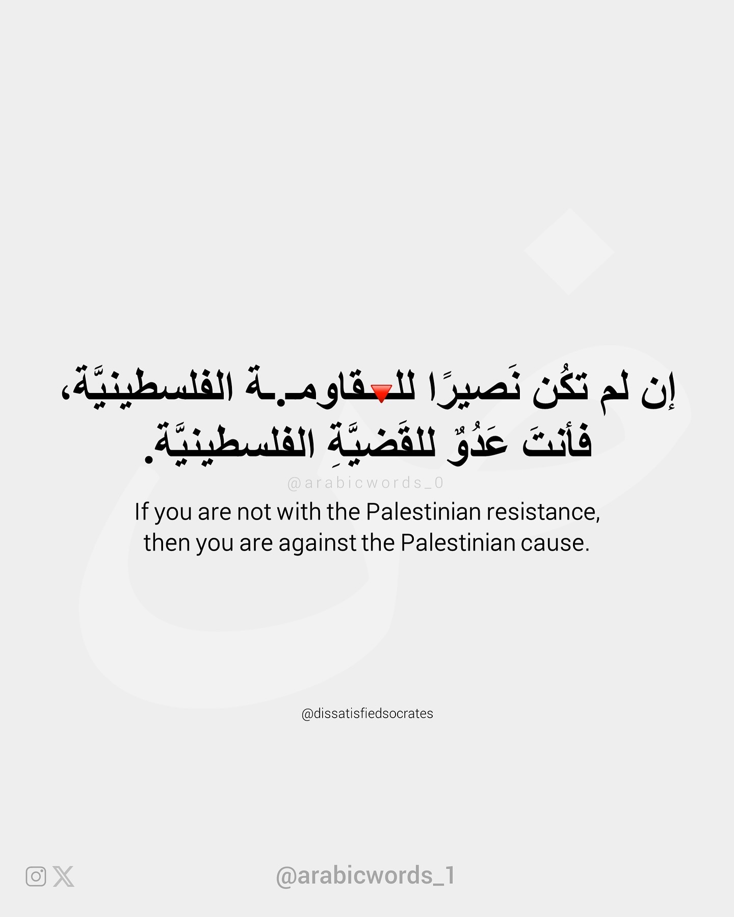 If you are not with the Palestinian resistance, then you are against the Palestinian cause.