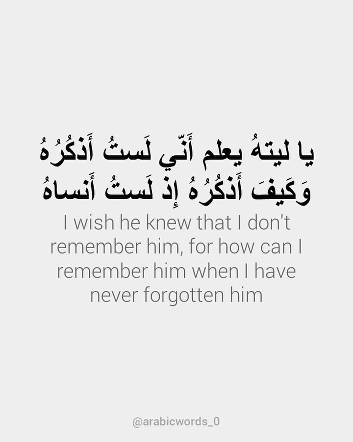 I wish he knew that I don’t remember him, for how can I remember him when I have  never forgotten him