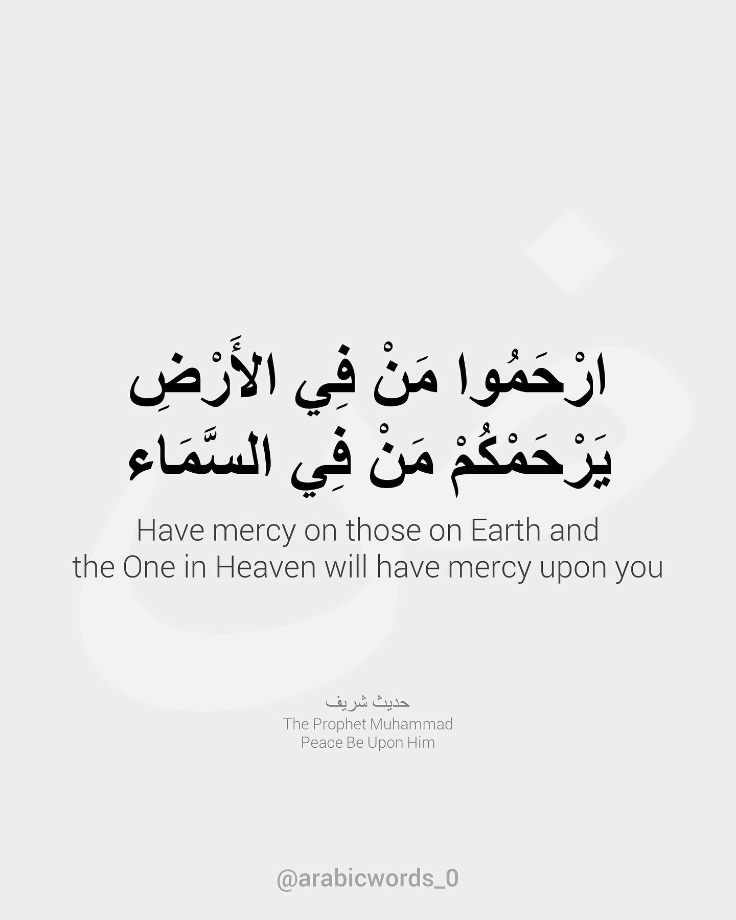 Have mercy on those on Earth and  the One in Heaven will have mercy upon you